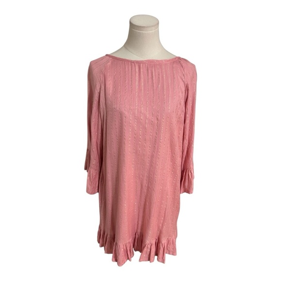 BOSTON PROPER Pink Gold Embellished Beaded Fringe Mini Dress Size S‎ Vacation - Picture 6 of 12